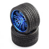 SR-SRC0001BC - Sweep Racing Road Crusher Onroad Belted tire Blue wheels 1/4 offset (146mm Diameter) - 2pcs