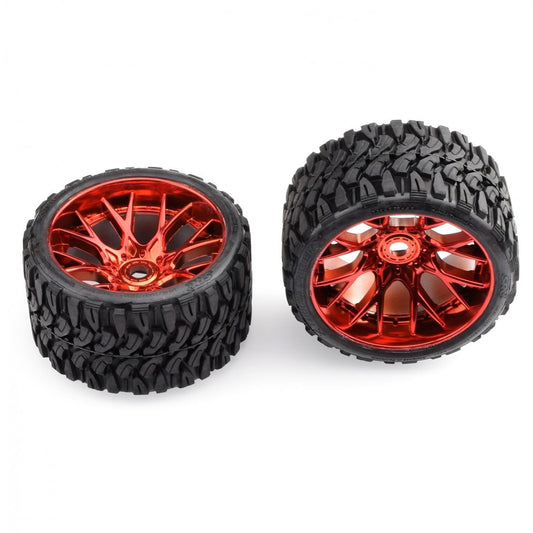 SR-SRC1002R - Sweep Racing Terrain Crusher Offroad Beltedtire Red wheels 1/2 offset w/ WHD - 2pcs