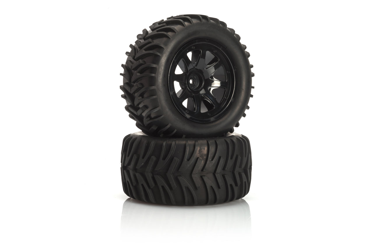 122270 - LRP S10 Blast MT - VTEC 1/10 Komplettrad, schwarze Felge (2 Stk.)