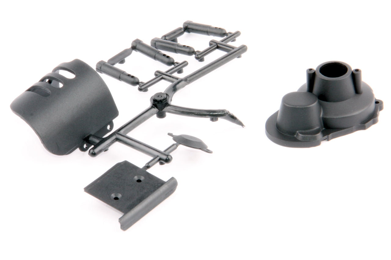 124017 - LRP S10 Twister BX | TX - Motor- und Hauptzahnradabdeckung + Rammer