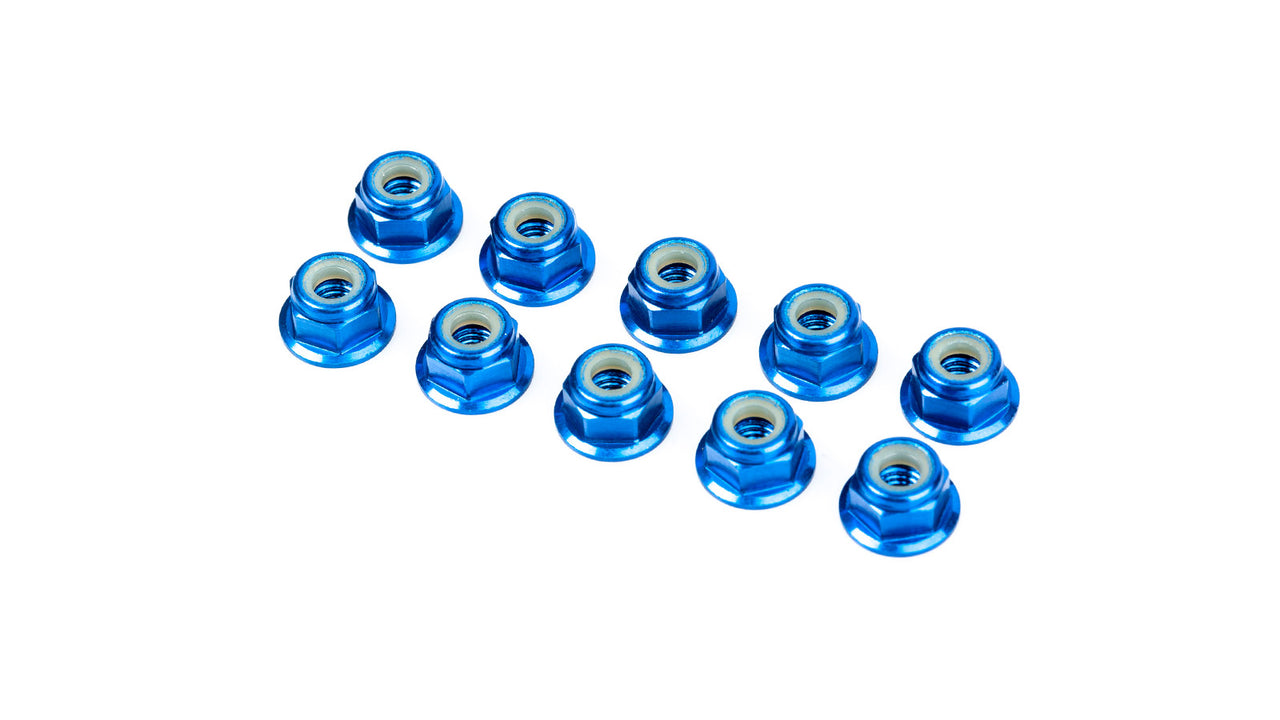134142 - LRP M4 Stoppmutter blau, Aluminium (10 Stk.)