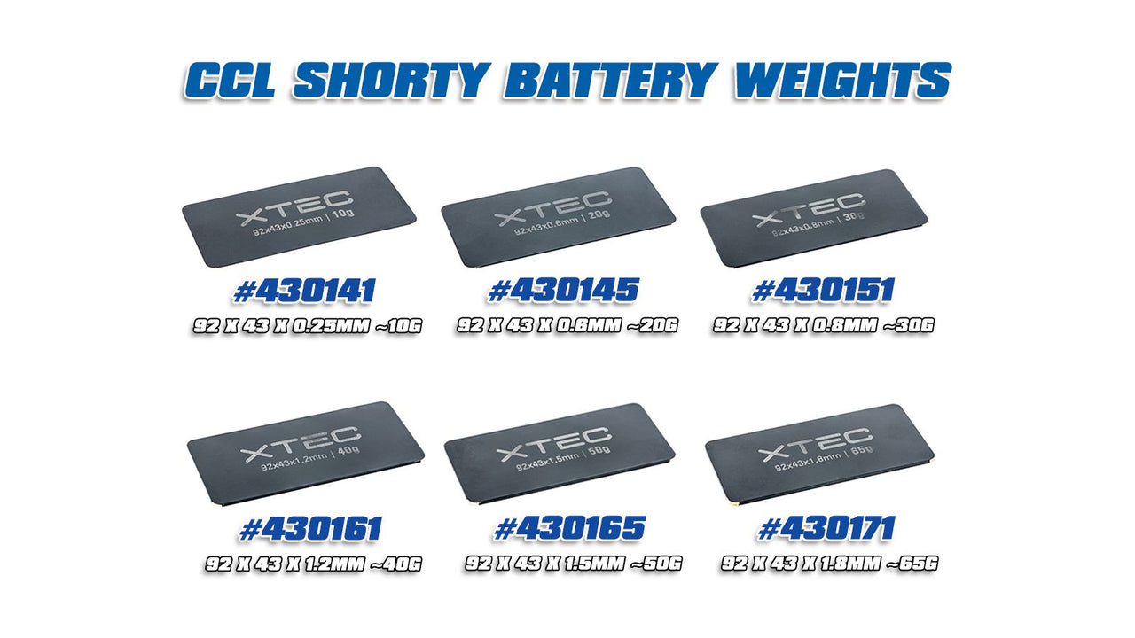 430161 - LRP WorksTeam - CCL Battery Weight - 92x43x1.2mm ~40g