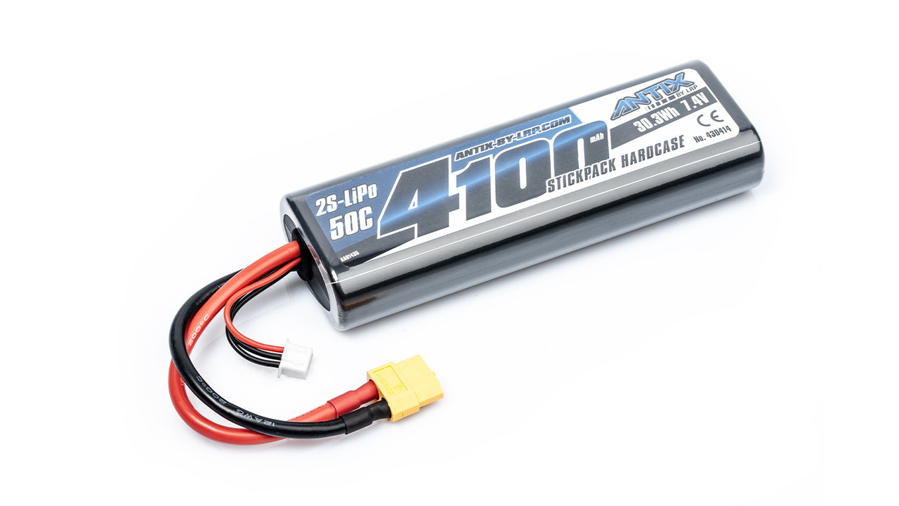 430414XT60 - ANTIX by LRP 4100 - 7.4V - 50C LiPo Car Stickpack Hardcase - XT60-Plug