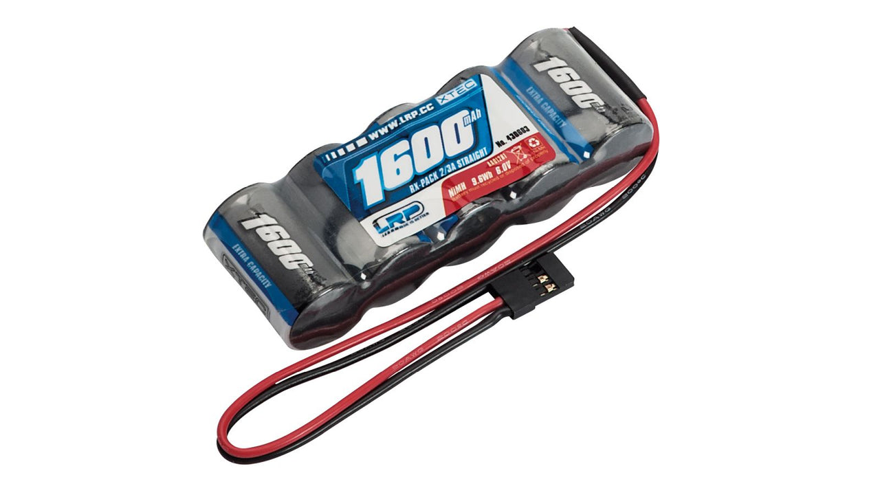 430603 - LRP XTEC RX-Pack Straight 2/3A NiMH - JR - 6.0V - 1600mAh