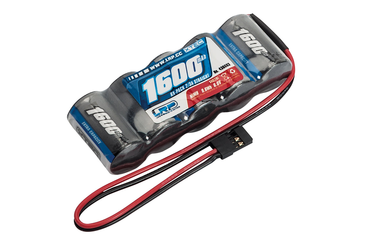 430603 - LRP XTEC RX-Pack Straight 2/3A NiMH - JR - 6.0V - 1600mAh