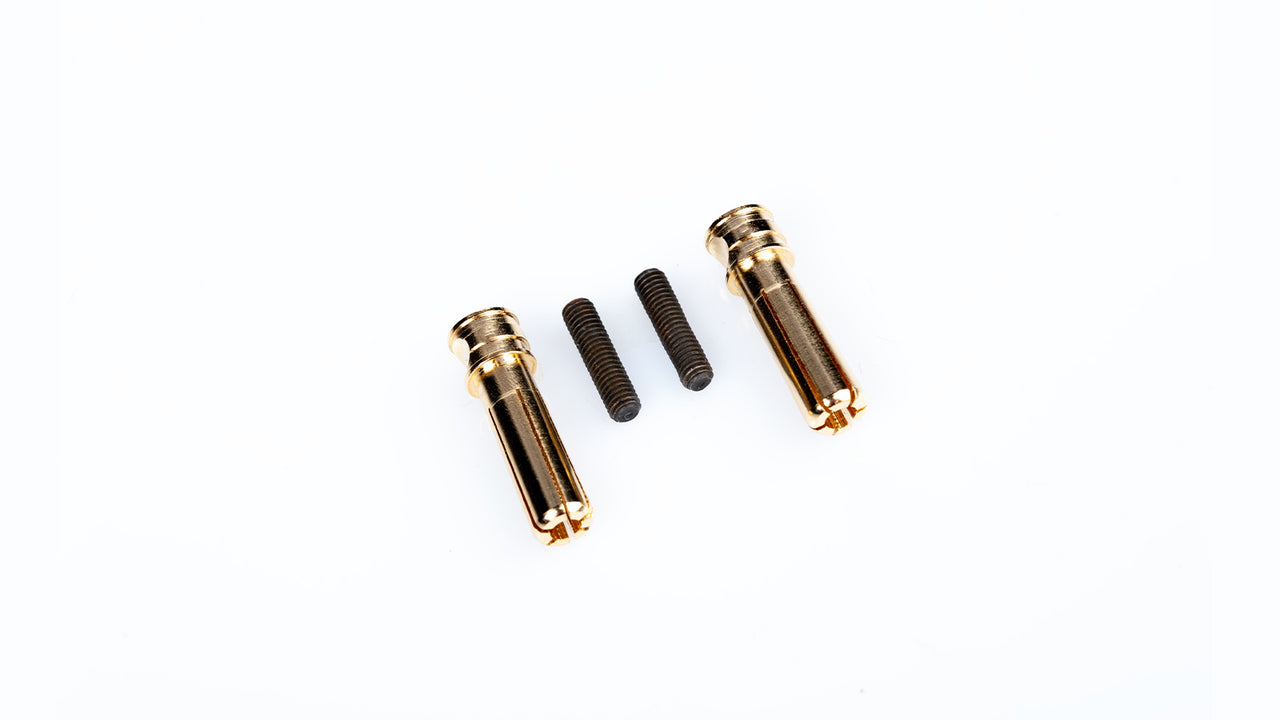 65957 - LRP WorksTeam - Gold-Steckverbinder 5mm einstellbar - 18mm lang (2 Stk.)