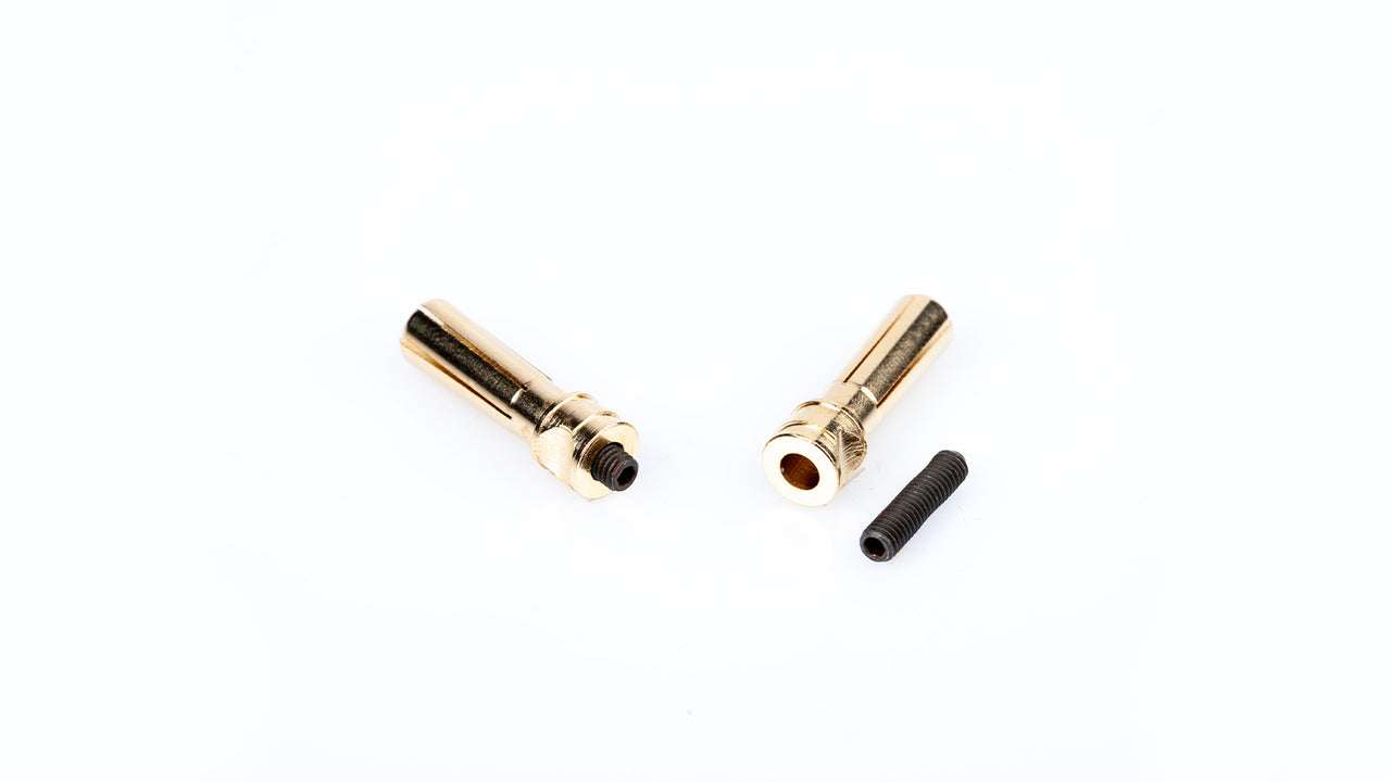 65957 - LRP WorksTeam - Gold-Steckverbinder 5mm einstellbar - 18mm lang (2 Stk.)