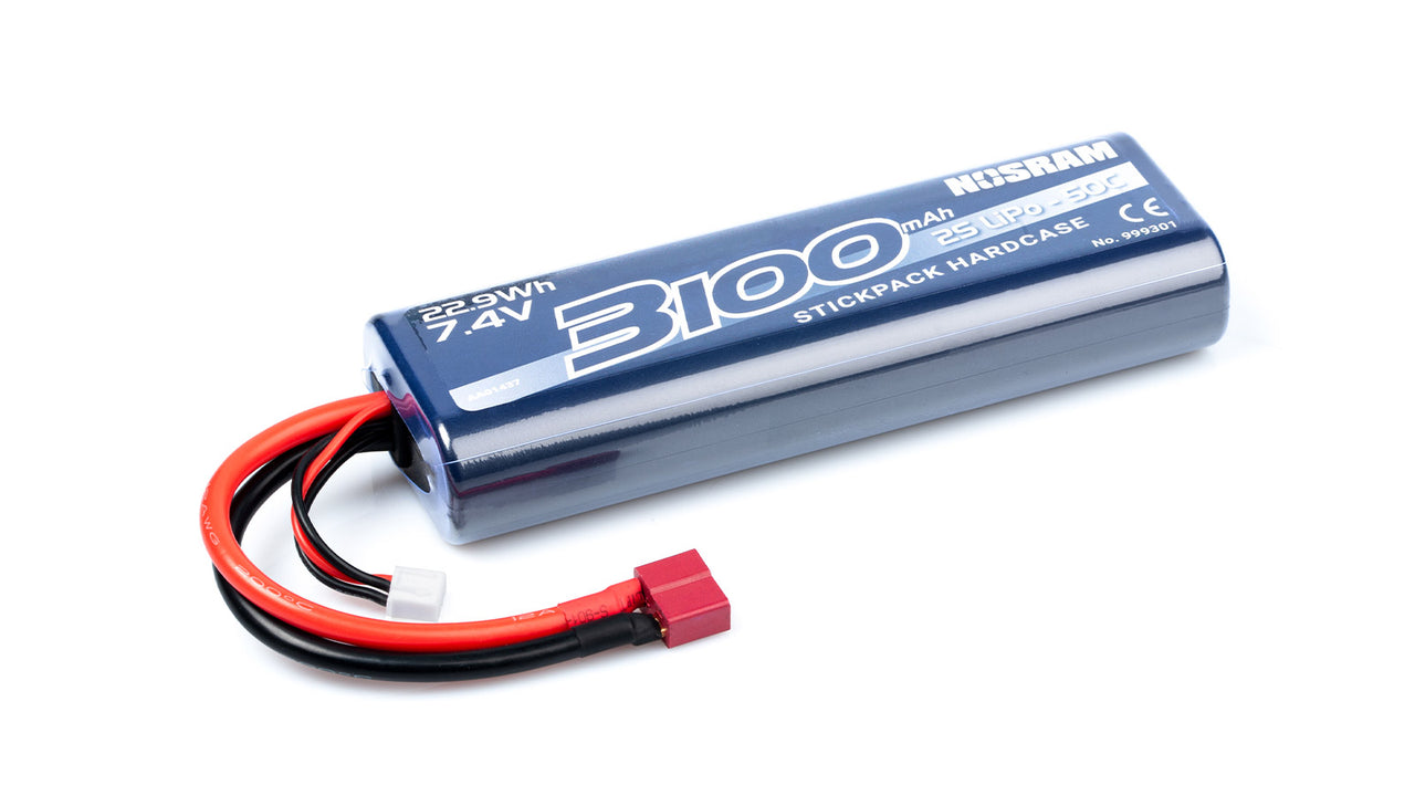 999301U - NOSRAM 3100 - 7.4V - 50C LiPo Car Stickpack Hardcase - T-Plug