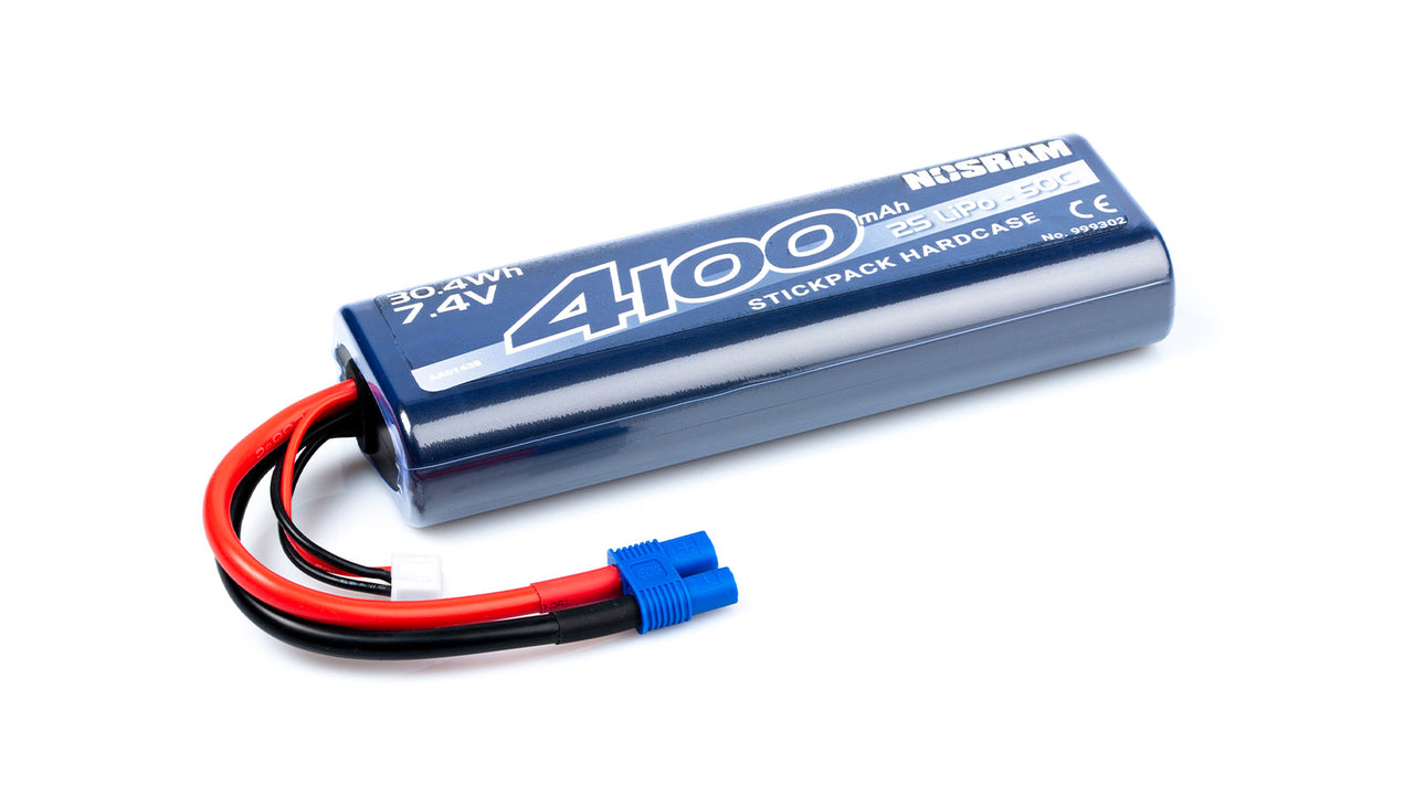 999302EC3 - NOSRAM 4100 - 7.4V - 50C LiPo Car Stickpack Hardcase - EC3-Plug