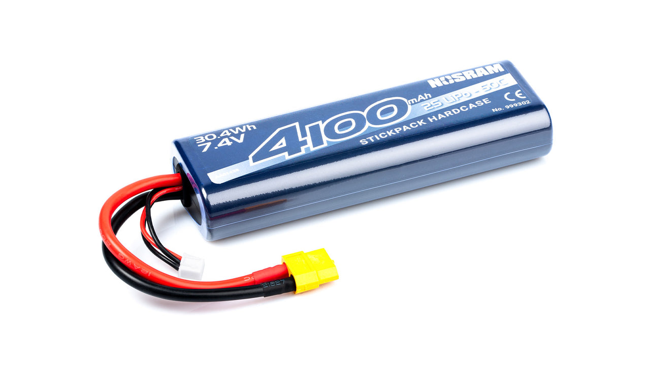999302XT60 - NOSRAM 4100 - 7.4V - 50C LiPo Car Stickpack Hardcase - XT60-Plug