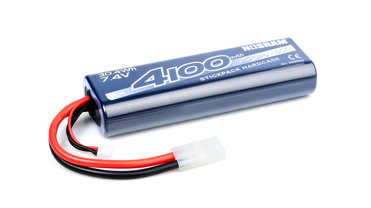 999302 - NOSRAM 4100 - 7.4V - 50C LiPo Car Stickpack Hardcase - Tamiya-Plug