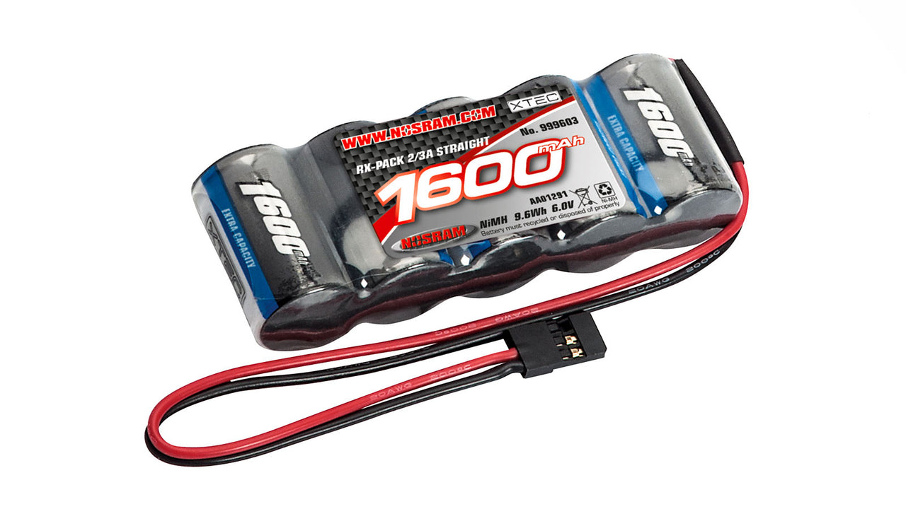 999603 - NOSRAM XTEC RX-Pack Straight 2/3A NiMH - JR - 6.0V - 1600mAh