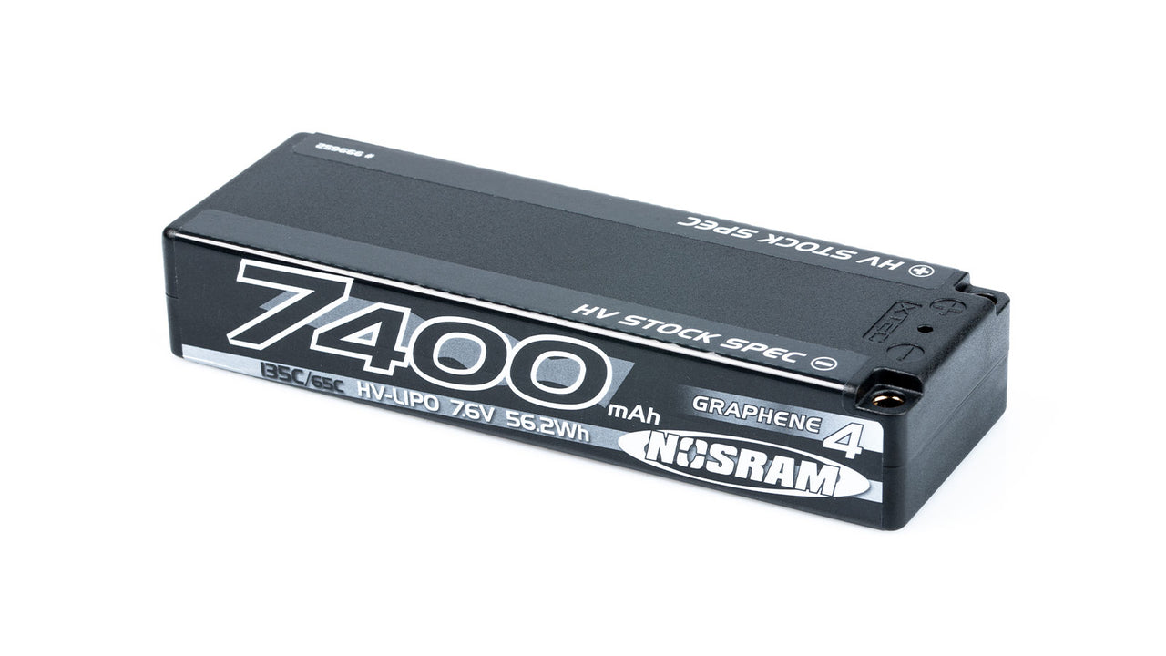 999652 - NOSRAM HV Stock Spec GRAPHENE-4 7400mAh Hardcase Akku - 7.6V LiPo - 135C/65C