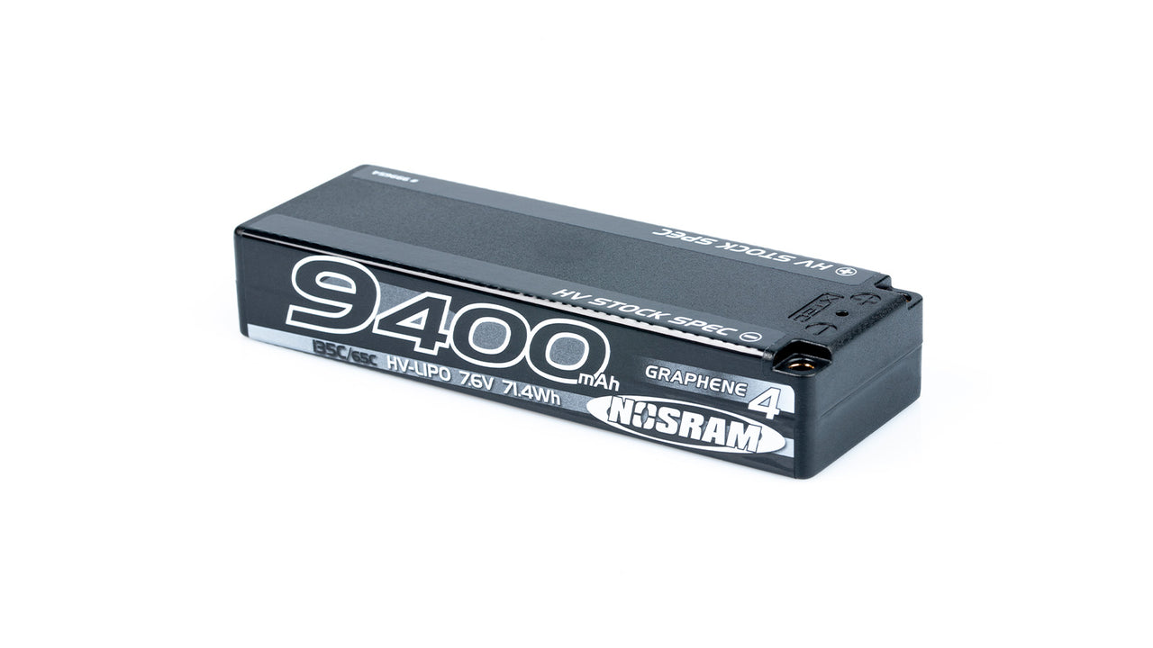 999654 - NOSRAM HV Stock Spec GRAPHENE-4 9400mAh Hardcase - 7.6V LiPo - 135C/65C
