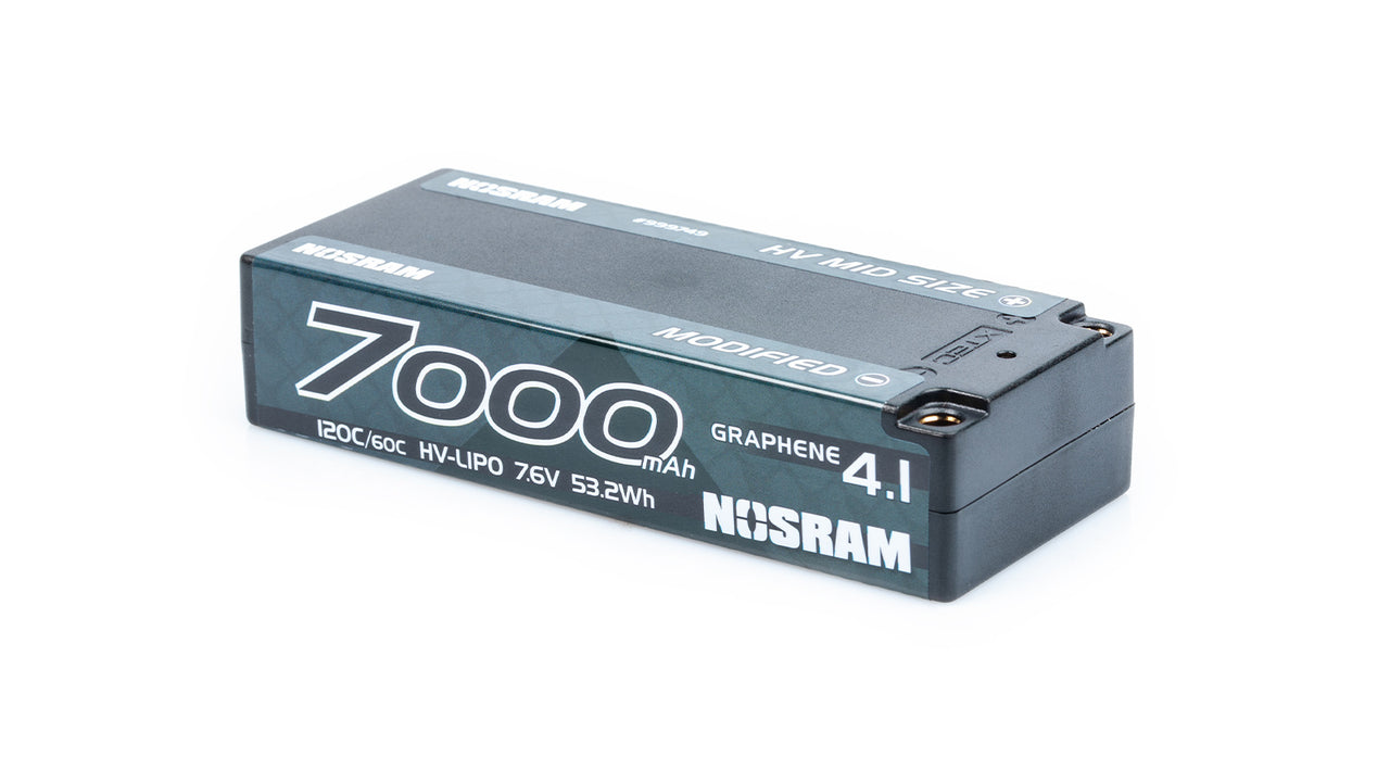 999749 - NOSRAM HV Mid Size Modified GRAPHENE-4.1 7000mAh Hardcase Akku - 7.6V LiPo - 120C/60C