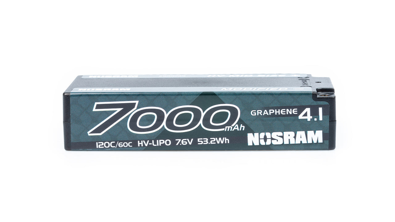 999749 - NOSRAM HV Mid Size Modified GRAPHENE-4.1 7000mAh Hardcase Akku - 7.6V LiPo - 120C/60C
