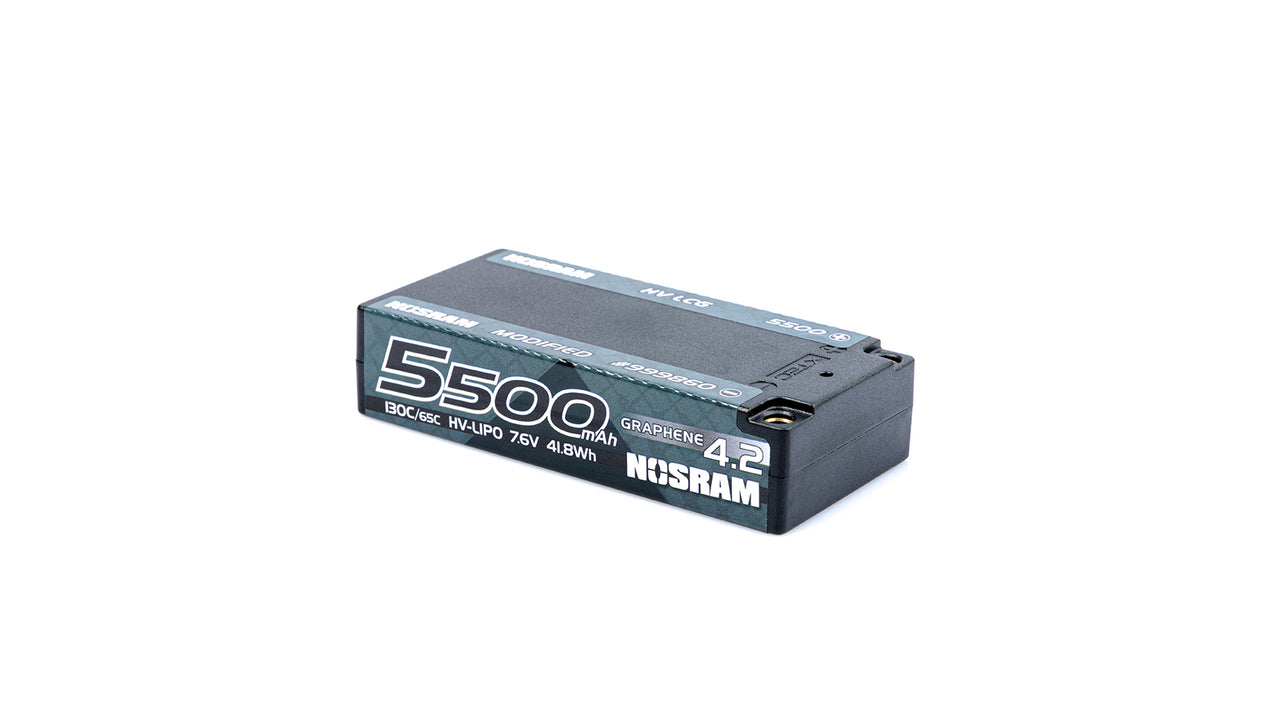 999860 - NOSRAM HV LCG Modified Shorty GRAPHENE-4.2 5500mAh Hardcase-Akku - 7,6 V LiPo - 130C/65C