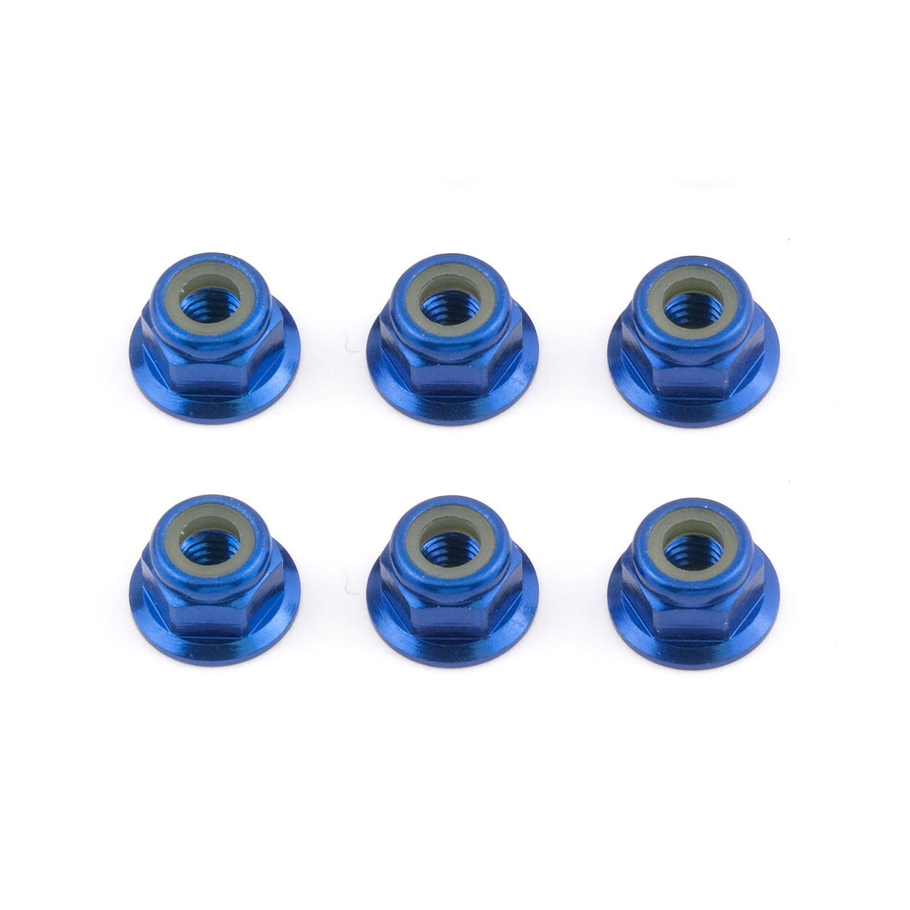 AE31551 - Associated Electrics FT Locknuts, M4 flanged, blue aluminum