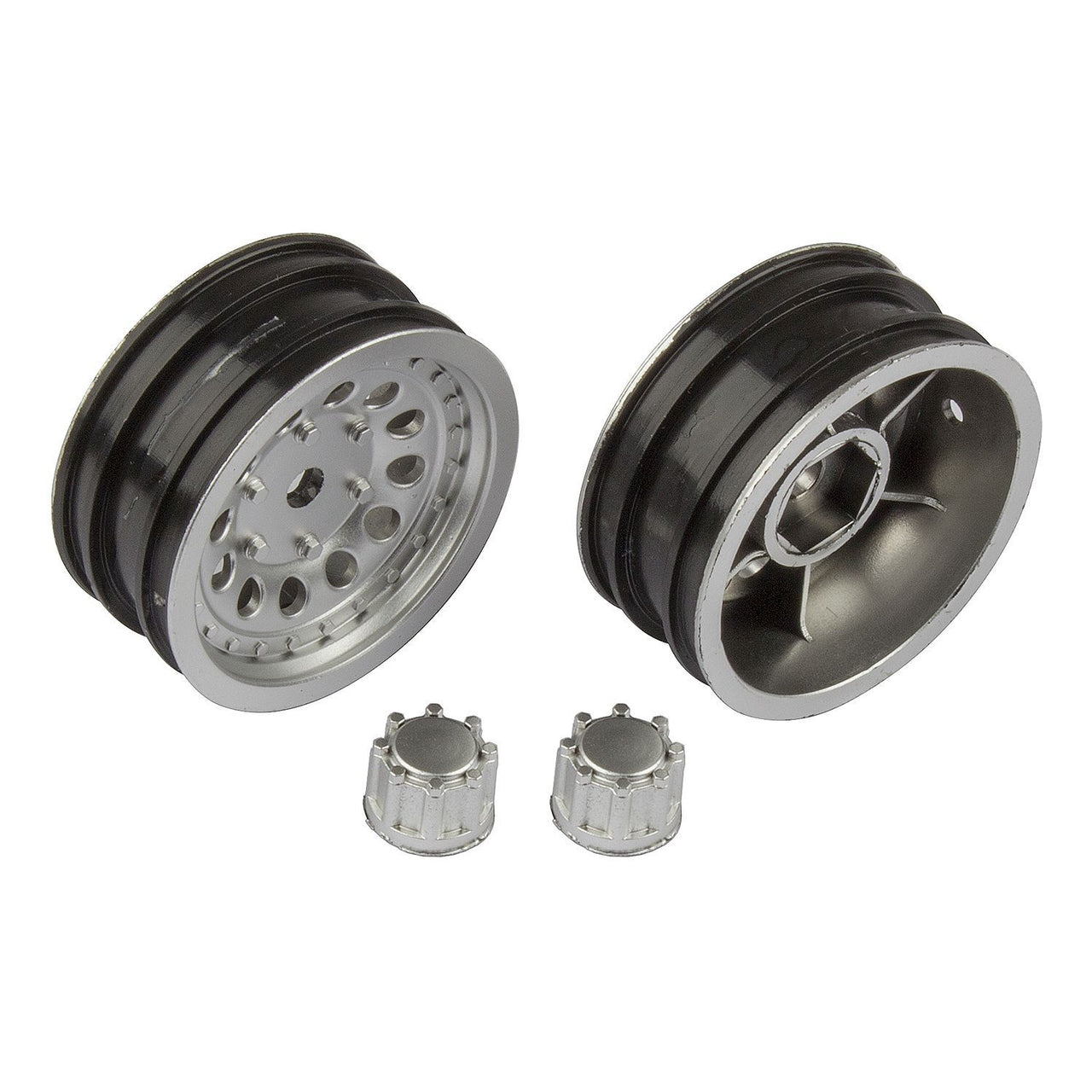 AE41053 - Team Associated CR12 Wheels, 12mm hex, satin silver