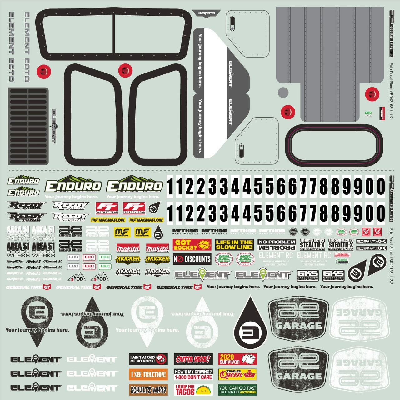 AE42163 - Element RC Enduro Ecto Decal Sheet