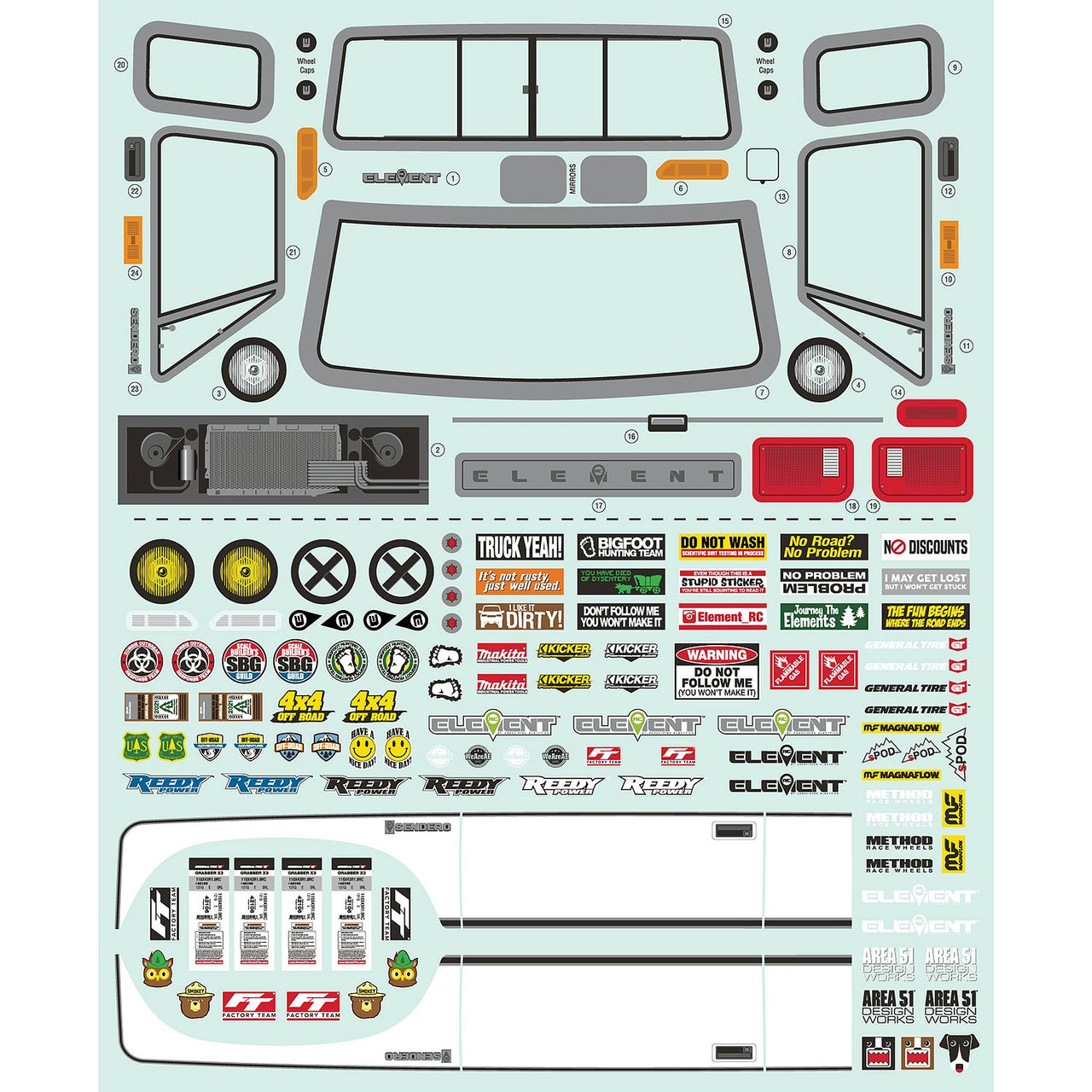 AE42237 - Element RC Sendero HD Decal Sheet