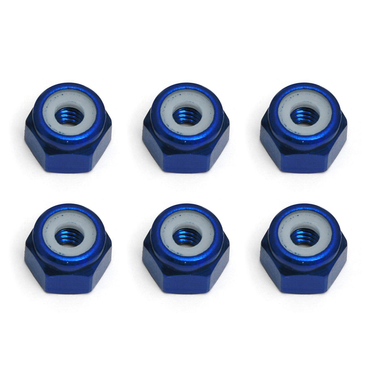AE6943 - Associated Electrics FT Locknuts, blue aluminum 8/32&quot;
