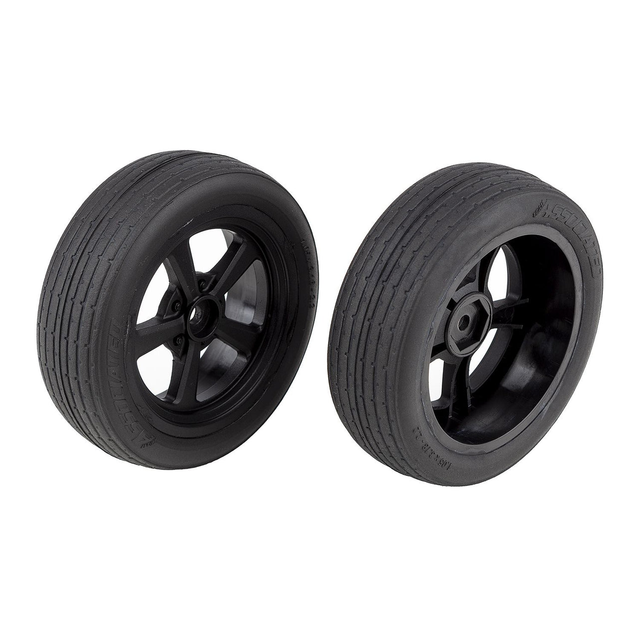AE71073 - Team Associated DR10 Front Wheels and Drag Tires, mounted