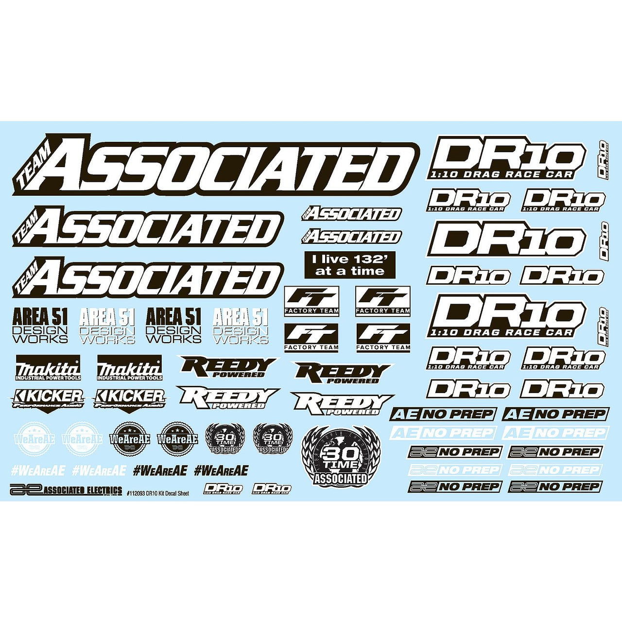 AE71089 - Team Associated DR10 Decal Sheet