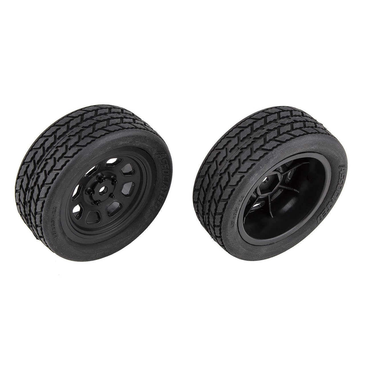 AE71194 - Team Associated SR10 Front Wheels with Street Stock Tires, mounted