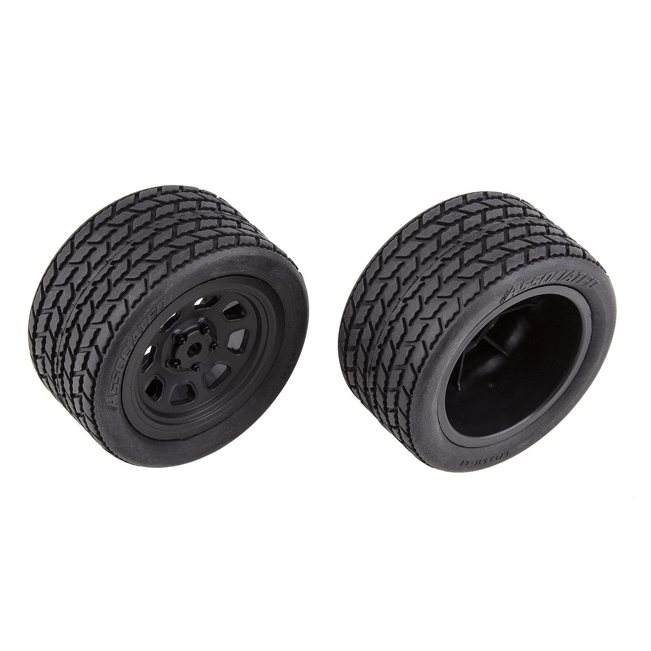 AE71195 - Team Associated SR10 Rear Wheels with Street Stock Tires, mounted