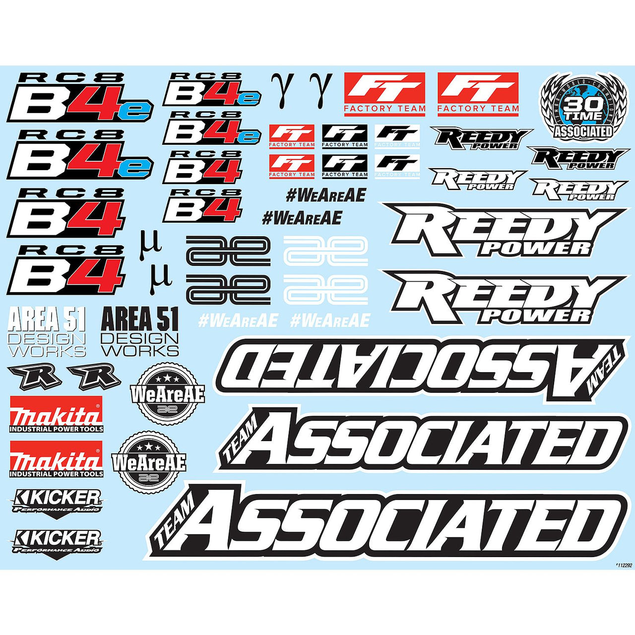 AE81588 - Team Associated RC8B4 Decal Sheet