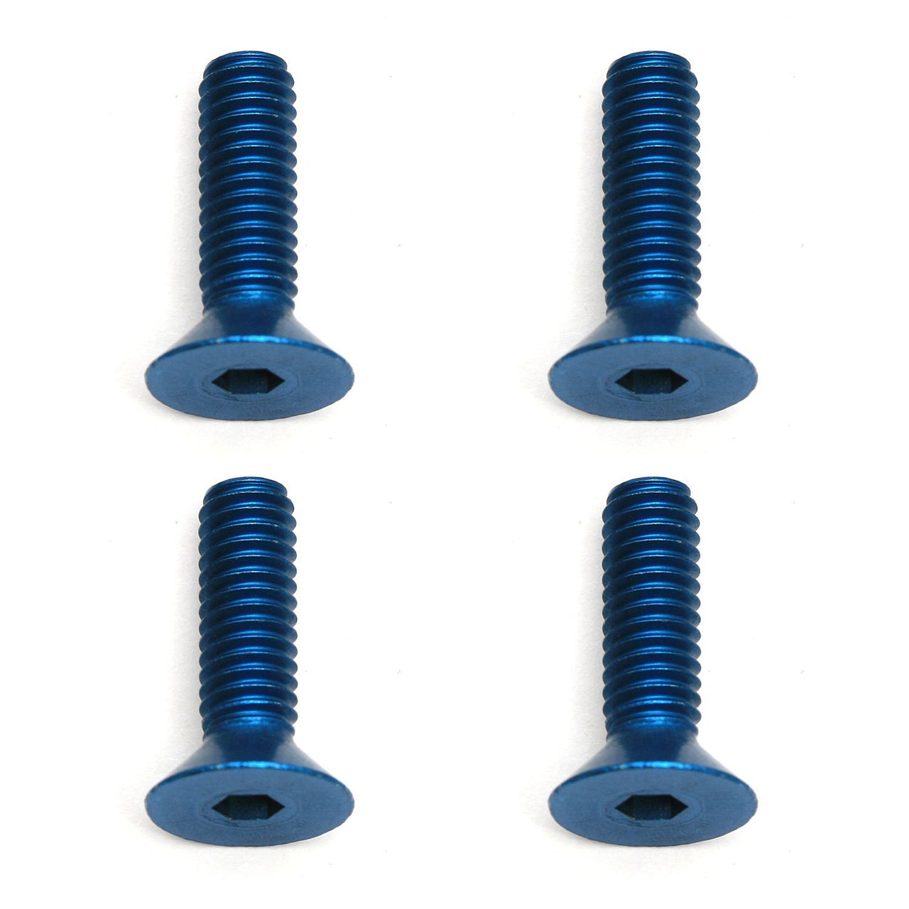 AE8571 - Associated Electrics FT Screws, Blue Aluminum M4x14mm FHCS