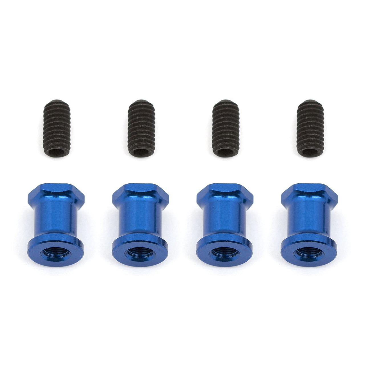 AE8652 - Team Associated RC10F6 Suspension Arm Standoffs, blue aluminum