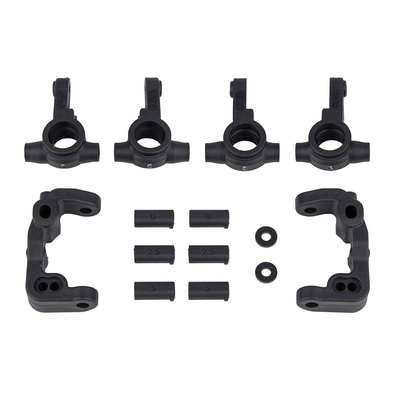 AE91985 - Team Associated RC10B6.4 -1mm Scrub Caster and Steering Blocks, carbon