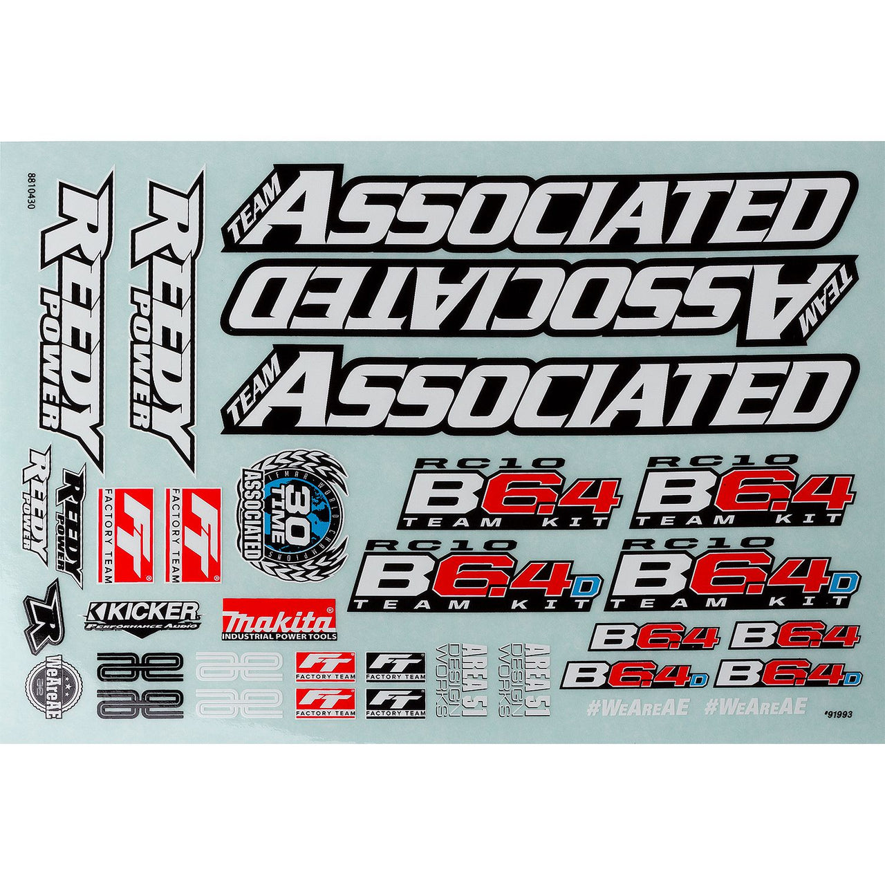 AE91993 - Team Associated RC10B6.4 Decal Sheet