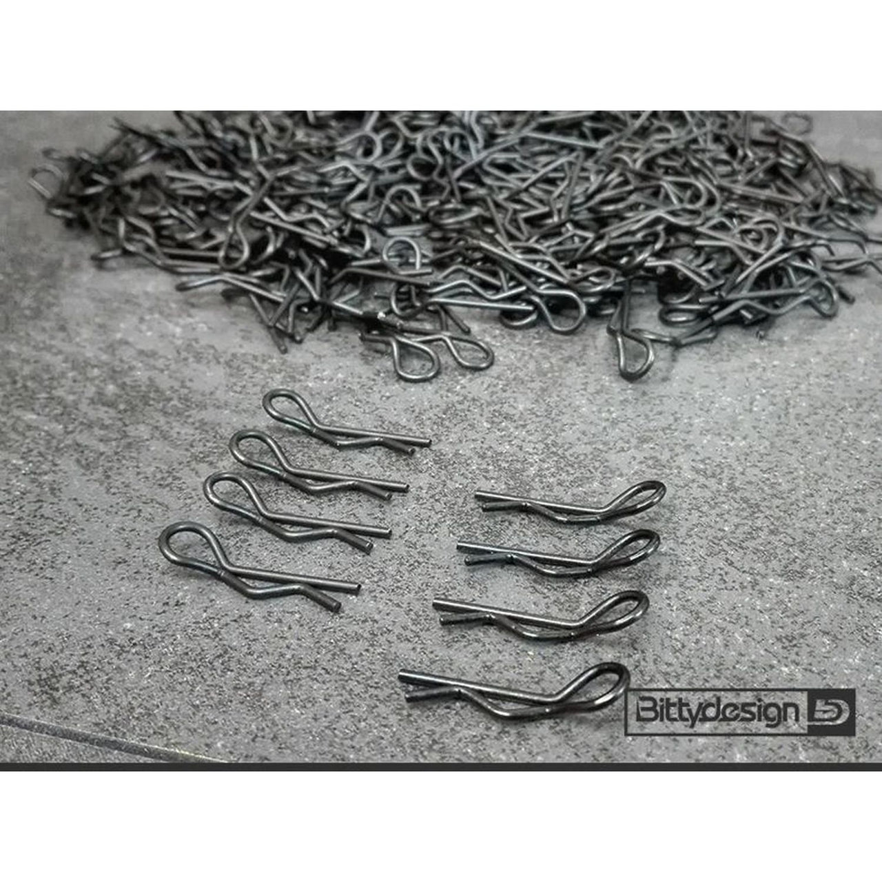 BDBC-88BK - Bittydesign Clips Kit for Big scale model cars (1/5 - 1/6 - 1/7 - 1/8) - Black, 8 pcs.