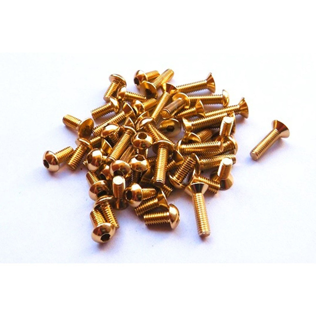 HS-48040 - Hiro Seiko Alloy Hex Socket Button Head Screw M3x8mm [Gold] (5pcs)