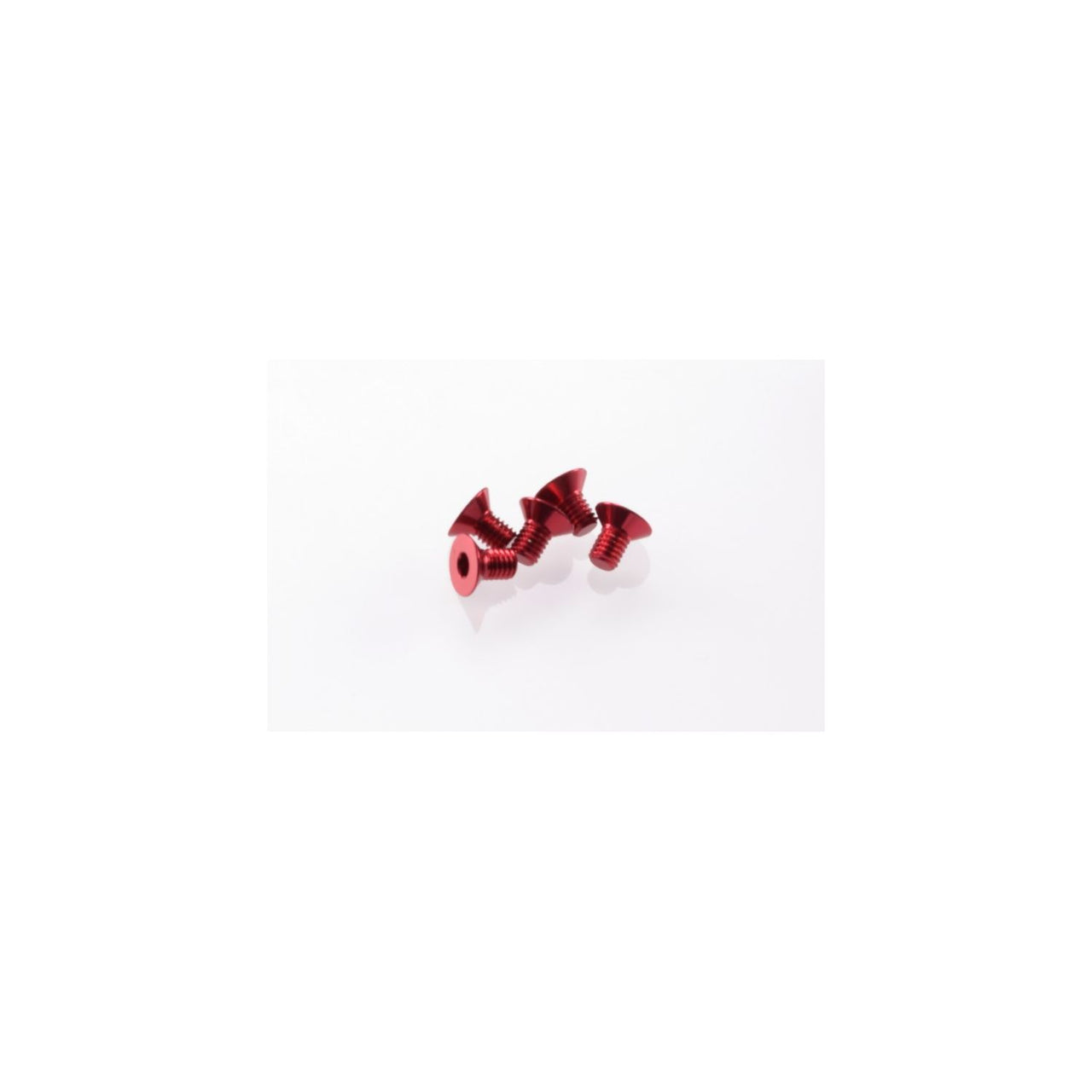 HS-48145 - Hiro Seiko Alloy Hex Socket Flat Head Screw M3x5mm [Red] (5pcs)