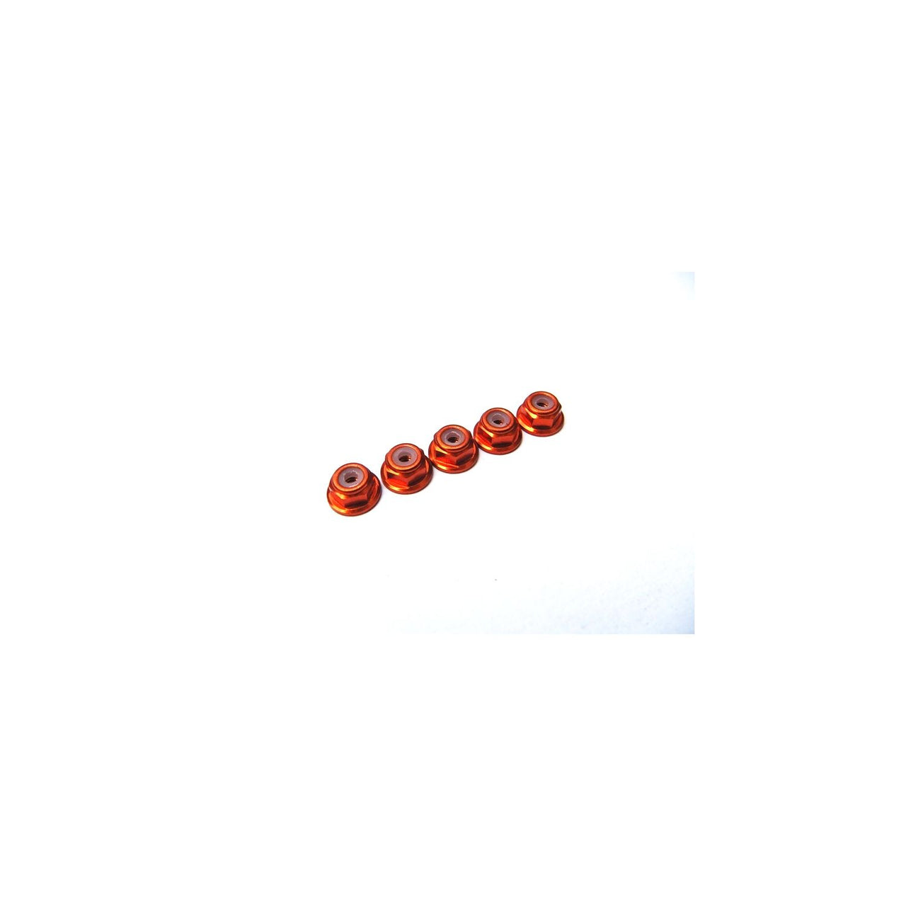 HS-48152 - Hiro Seiko 2mm Alloy Flange Nylon Nut [Orange] (5pcs)
