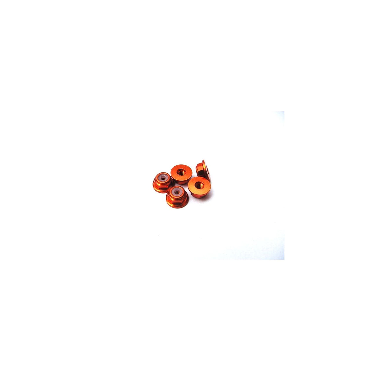 HS-48152 - Hiro Seiko 2mm Alloy Flange Nylon Nut [Orange] (5pcs)
