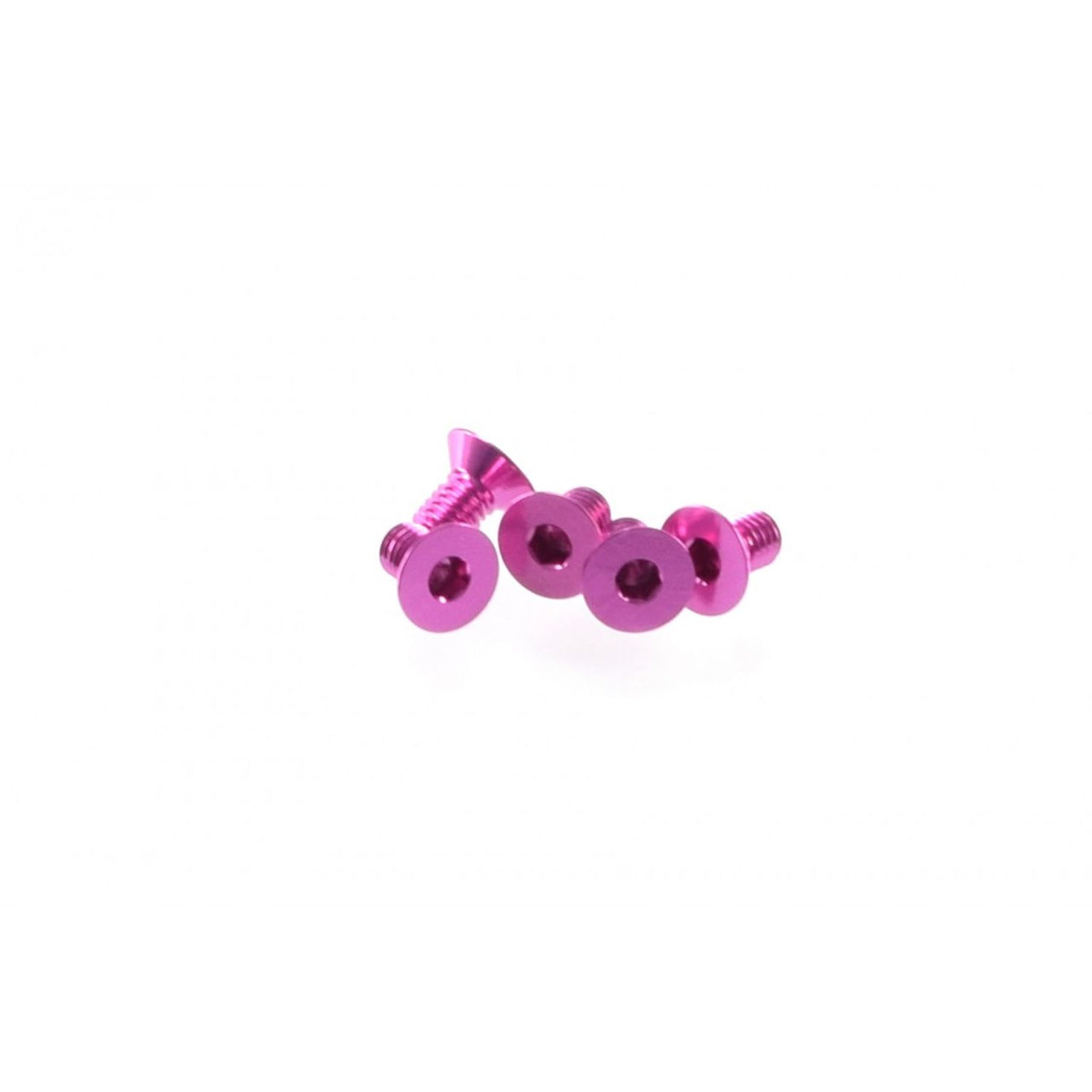 HS-48354 - Hiro Seiko Alloy Hex Socket Flat Head Screw M3x5mm [Pink] (5pcs)