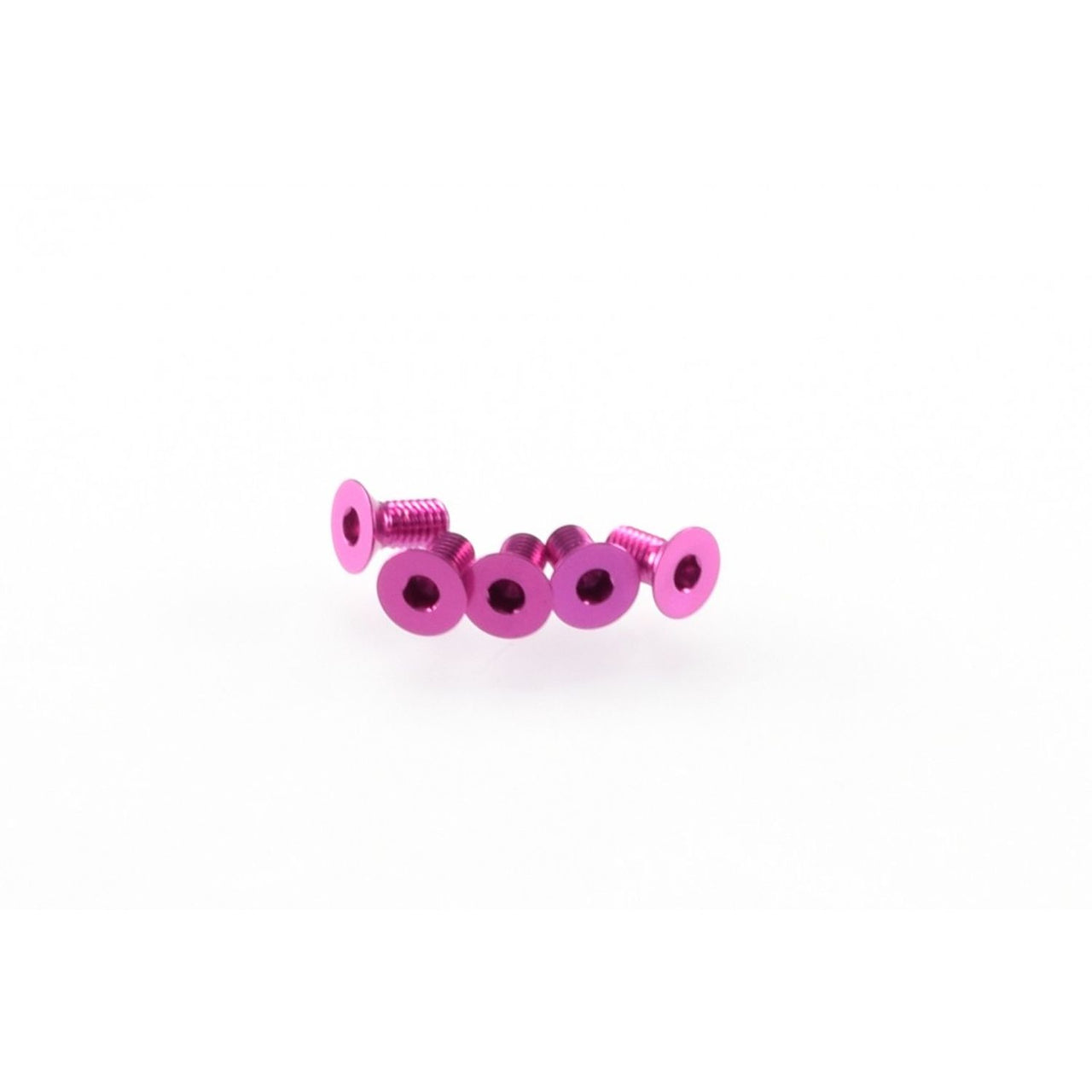 HS-48355 - Hiro Seiko Alloy Hex Socket Flat Head Screw M3x6mm [Pink] (5pcs)