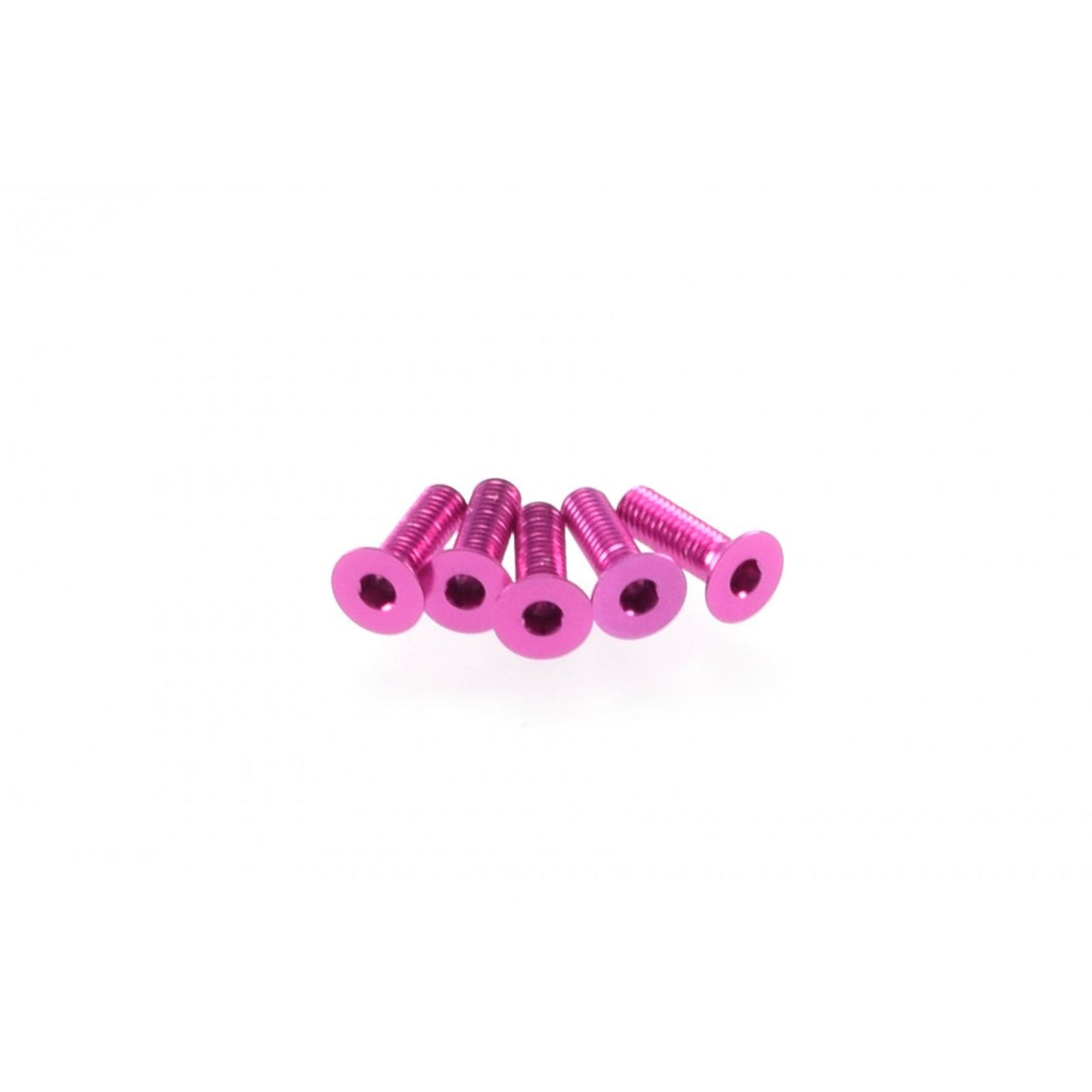 HS-48357 - Hiro Seiko Alloy Hex Socket Flat Head Screw M3x10mm [Pink] (5pcs)
