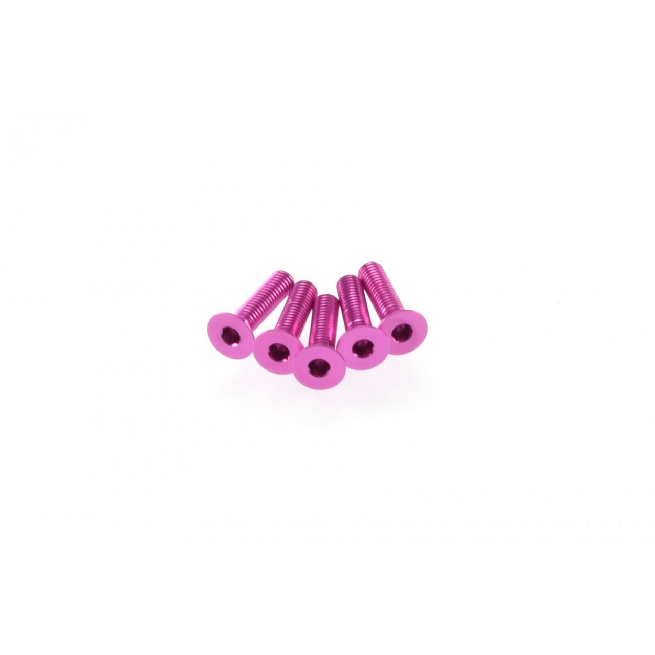 HS-48358 - Hiro Seiko Alloy Hex Socket Flat Head Screw M3x12mm [Pink] (5pcs)