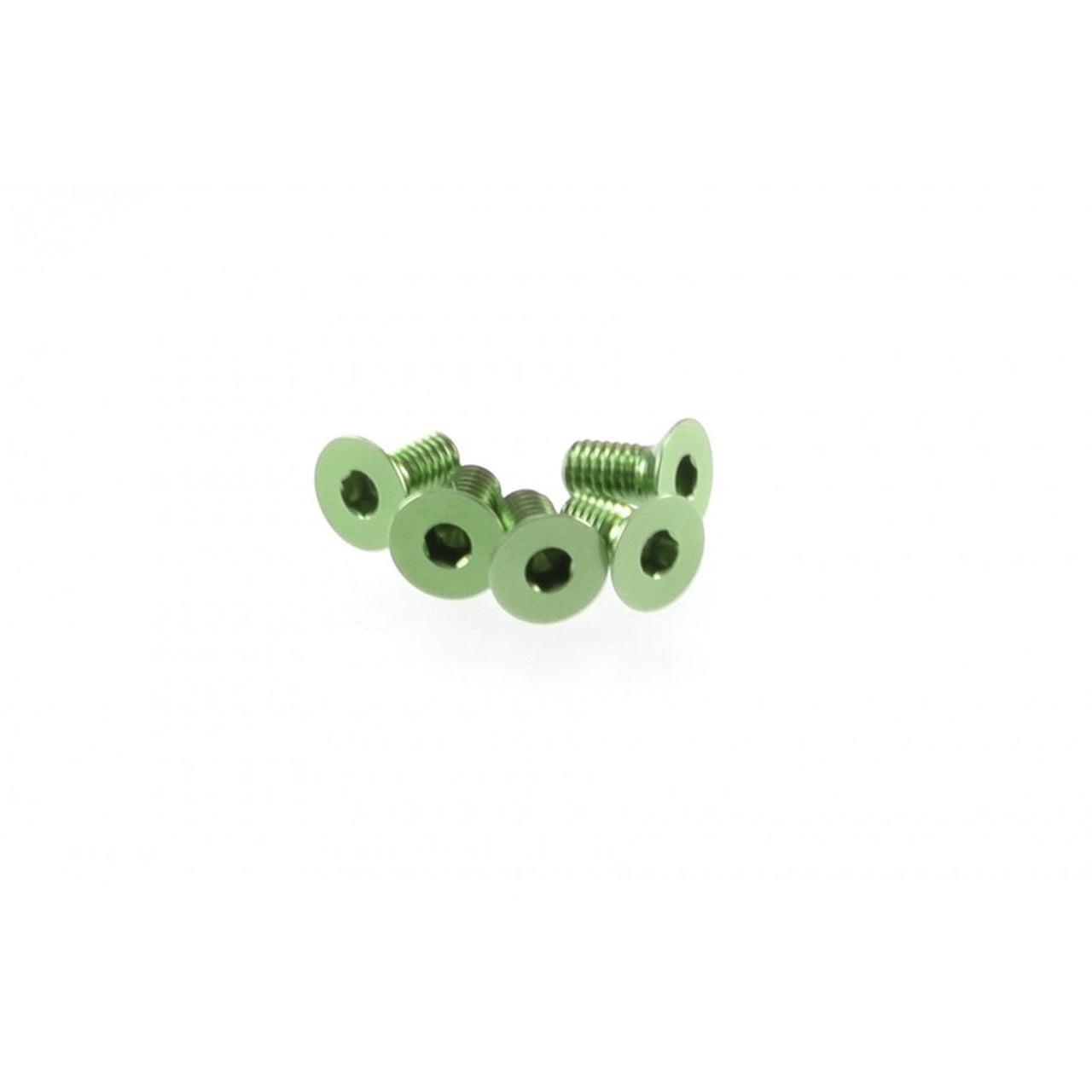 HS-48366 - Hiro Seiko Alloy Hex Socket Flat Head Screw M3x6mm [Green] (5pcs)