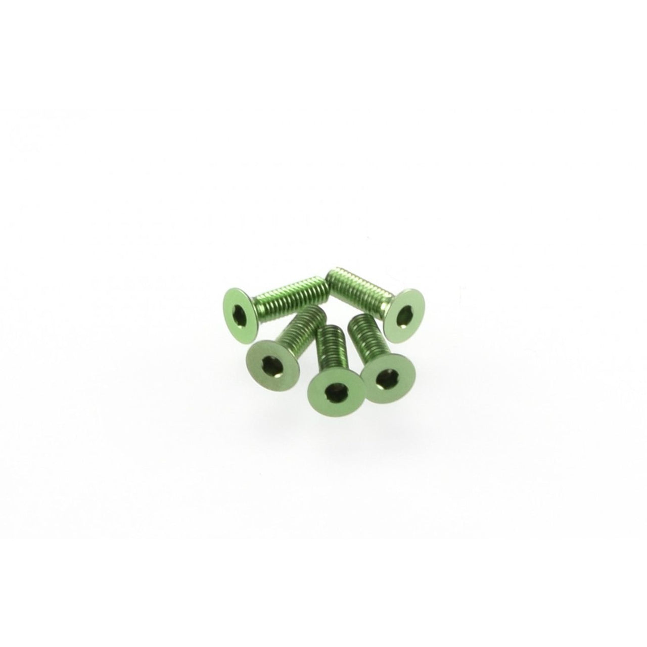 HS-48368 - Hiro Seiko Alloy Hex Socket Flat Head Screw M3x10mm [Green] (5pcs)