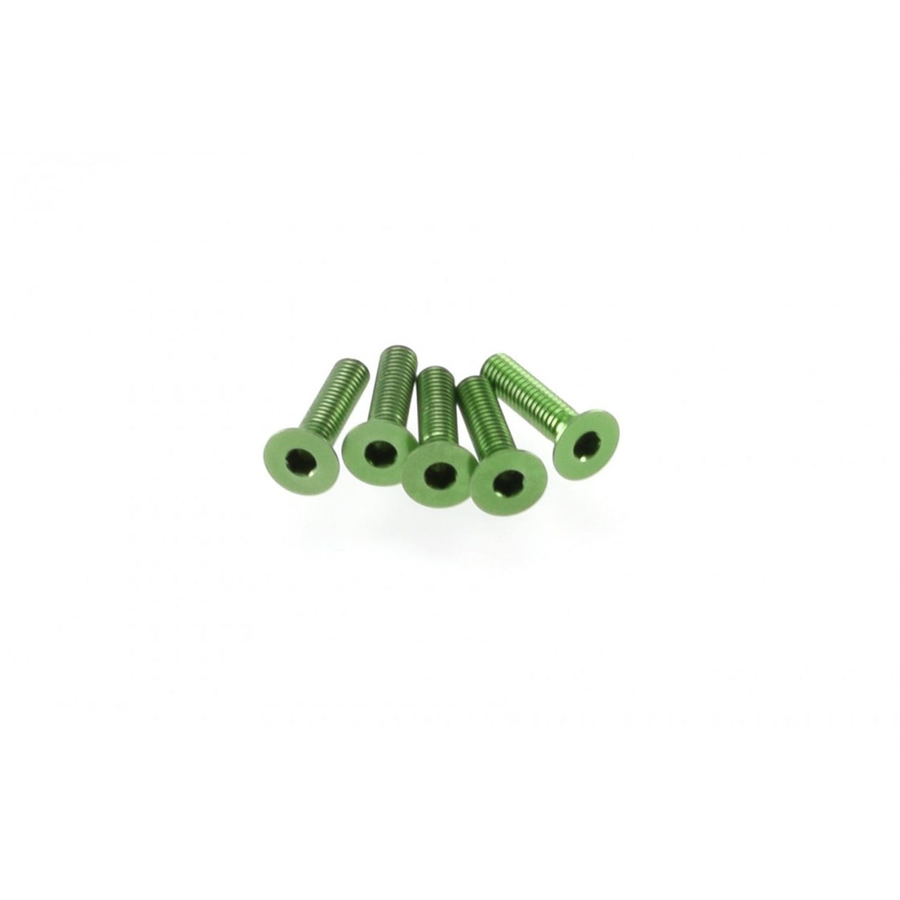 HS-48369 - Hiro Seiko Alloy Hex Socket Flat Head Screw M3x12mm [Green] (5pcs)