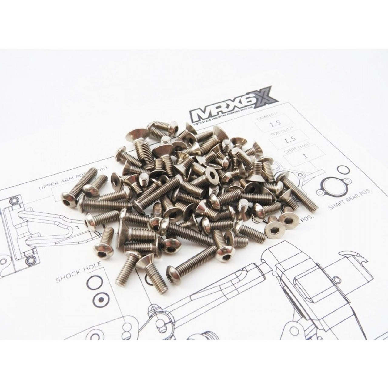 HS-48605 - Hiro Seiko MRX6X Titanium Hex Socket Screw Set