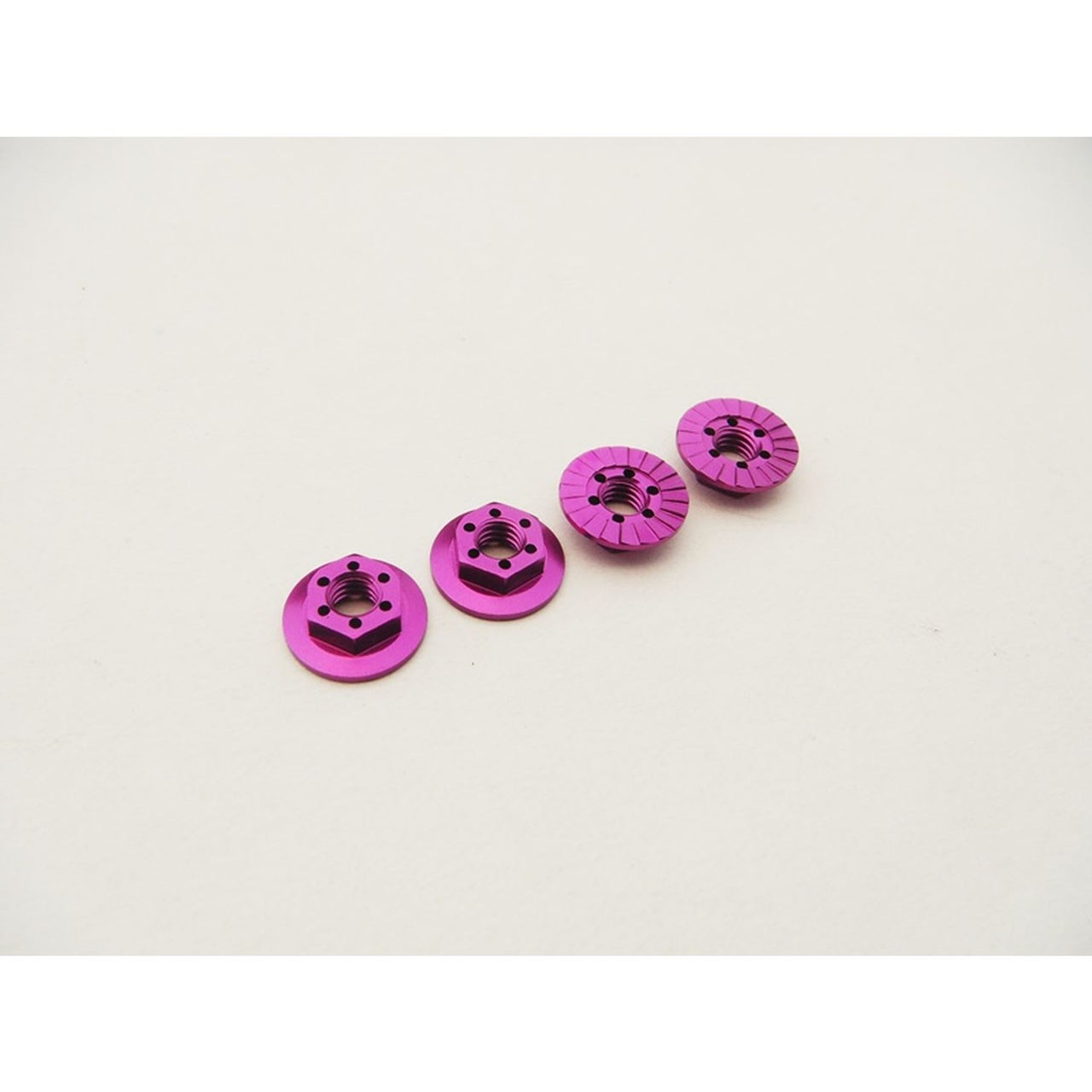 HS-48666 - Hiro Seiko Thin Serrated Wheel Nut 4mm [Purple] (4pcs)