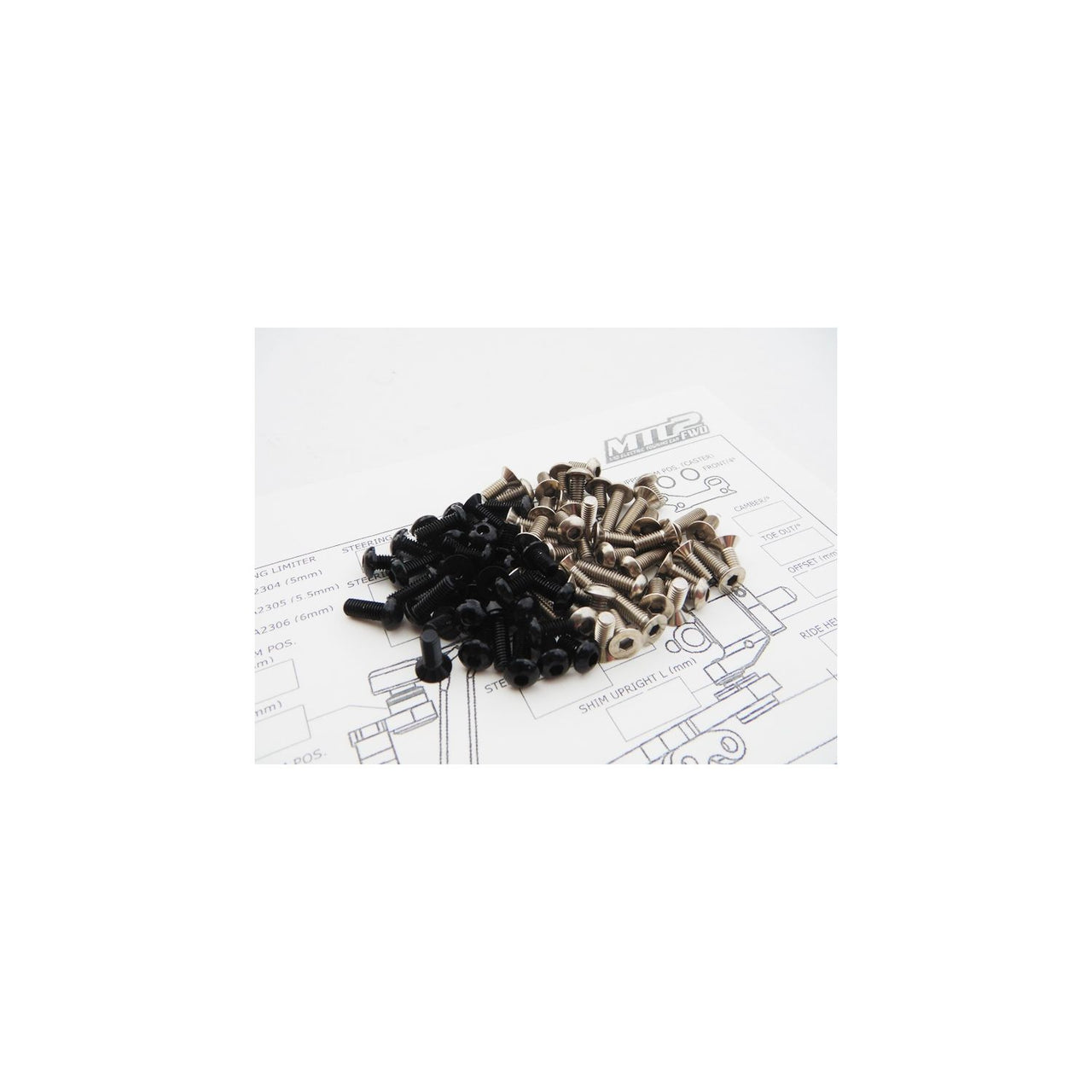 HS-48678 - Hiro Seiko MTC2 FWD Titan / Alloy Hex Socket Screw Set [Black] (104pcs)